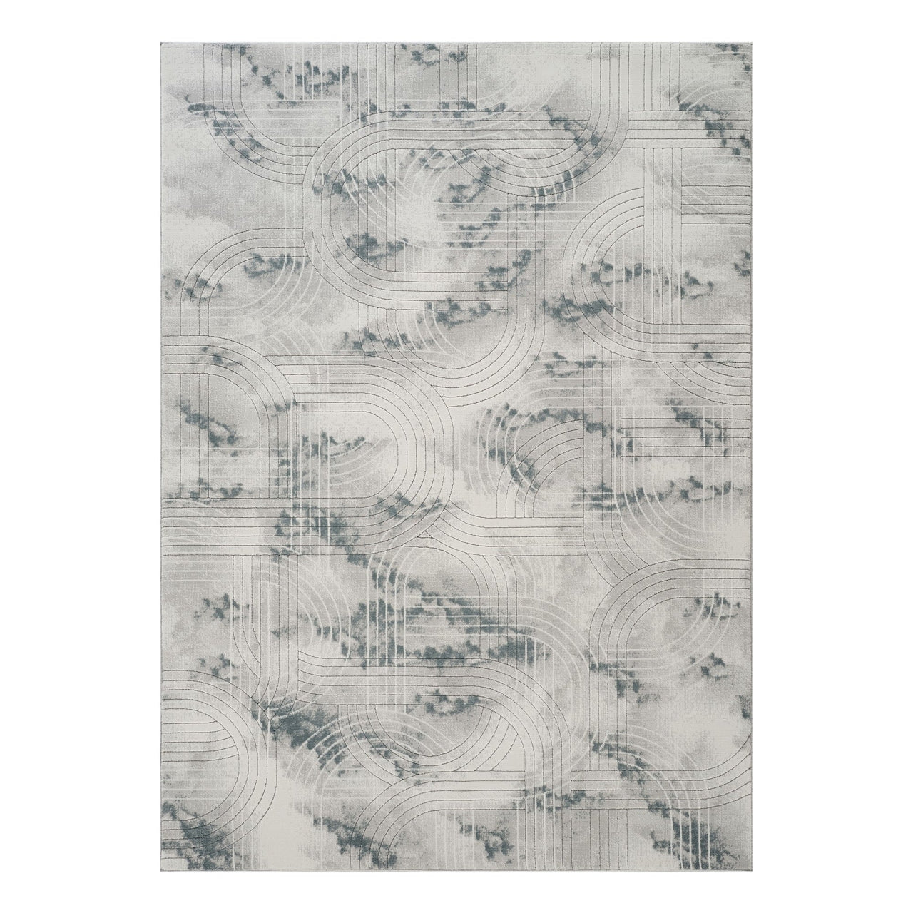 Geometrix GC_DIM1003 Gray 7 ft. 10 in. x 10 ft. 6 in. Contemporary Area Rug with Geometric 3D Effect