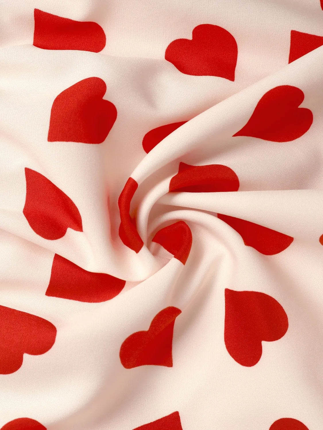 Heart Print Bow Front Peplum Blouse