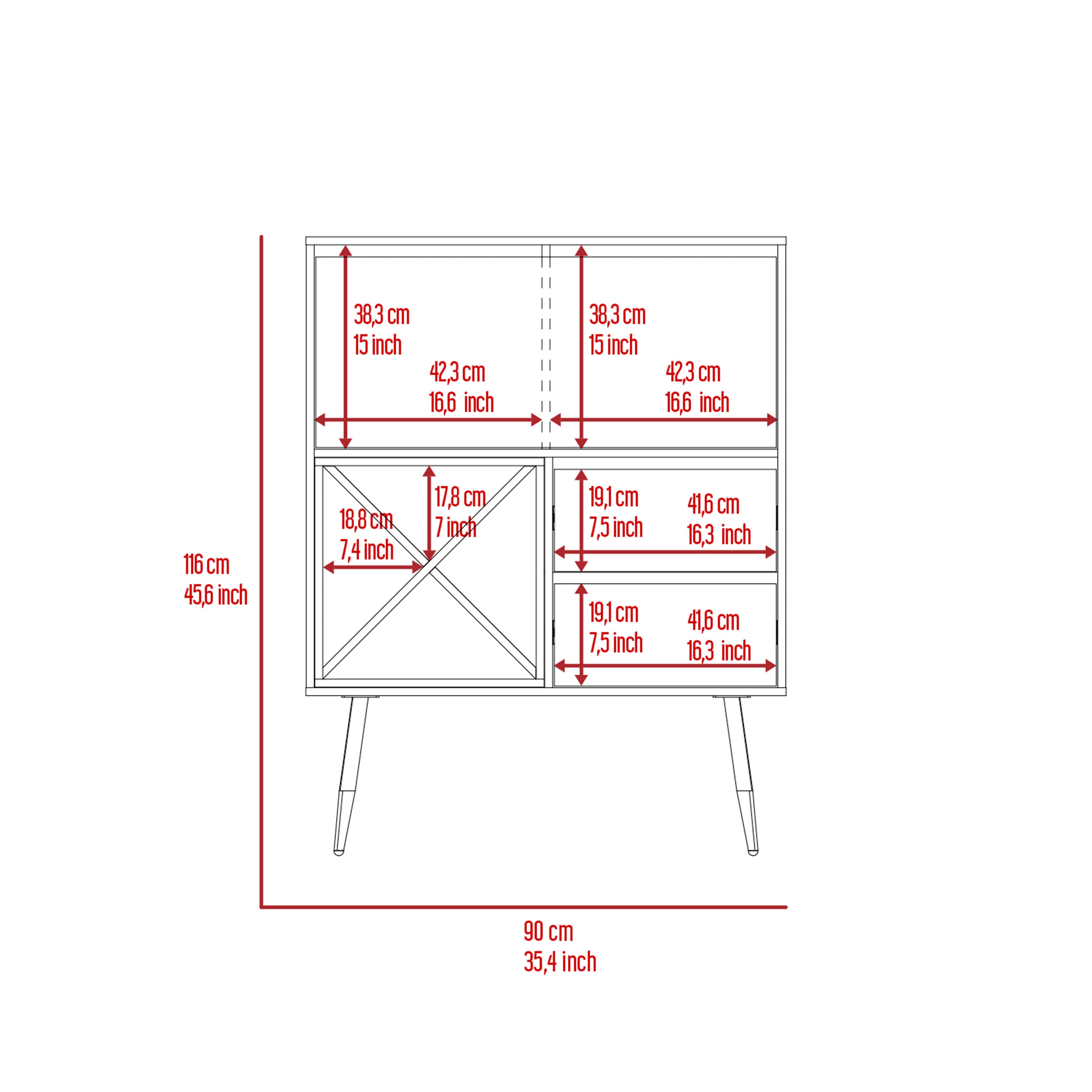 Orchid Bar, Two Drawers, Four Double Liquor Spaces, One Cabinet