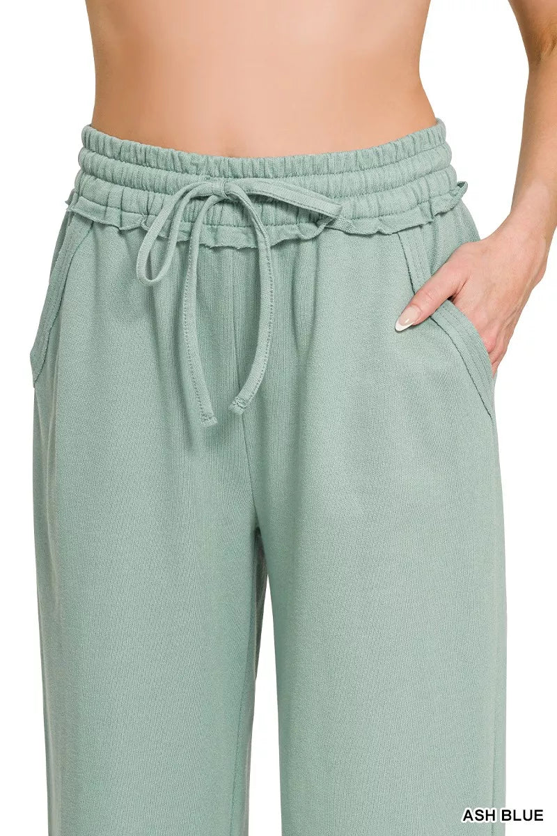 Zenana French Terry Wide Leg Sweatpants