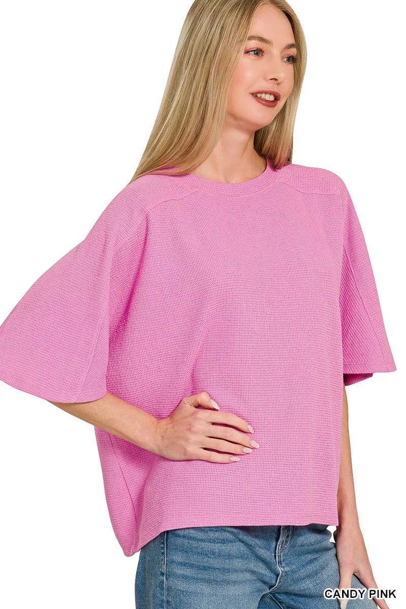 Zenana Double Knit Short Sleeve Top