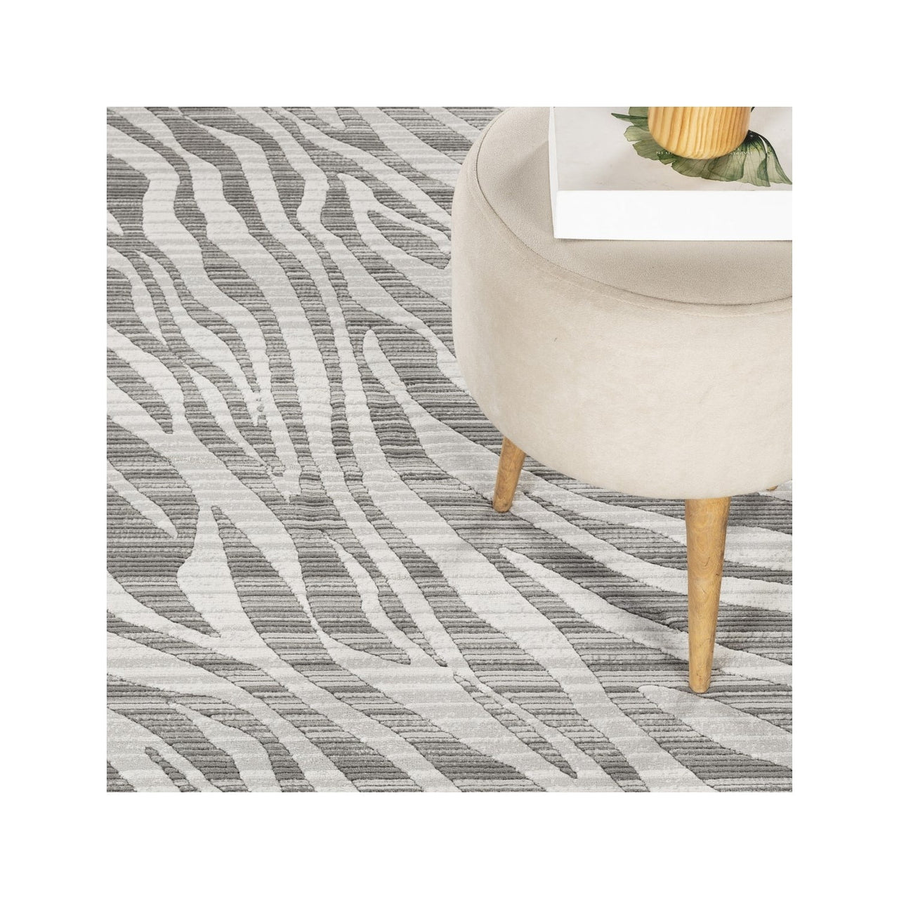 Geometrix GC_DIM1008 Gray 7 ft. 10 in. x 10 ft. 6 in. Contemporary Area Rug with Geometric 3D Effect
