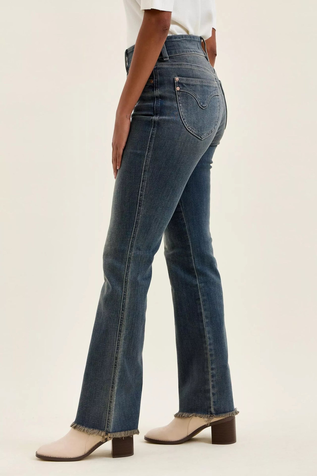 Judy Blue High Waist Double Button Frayed Hem Jeans