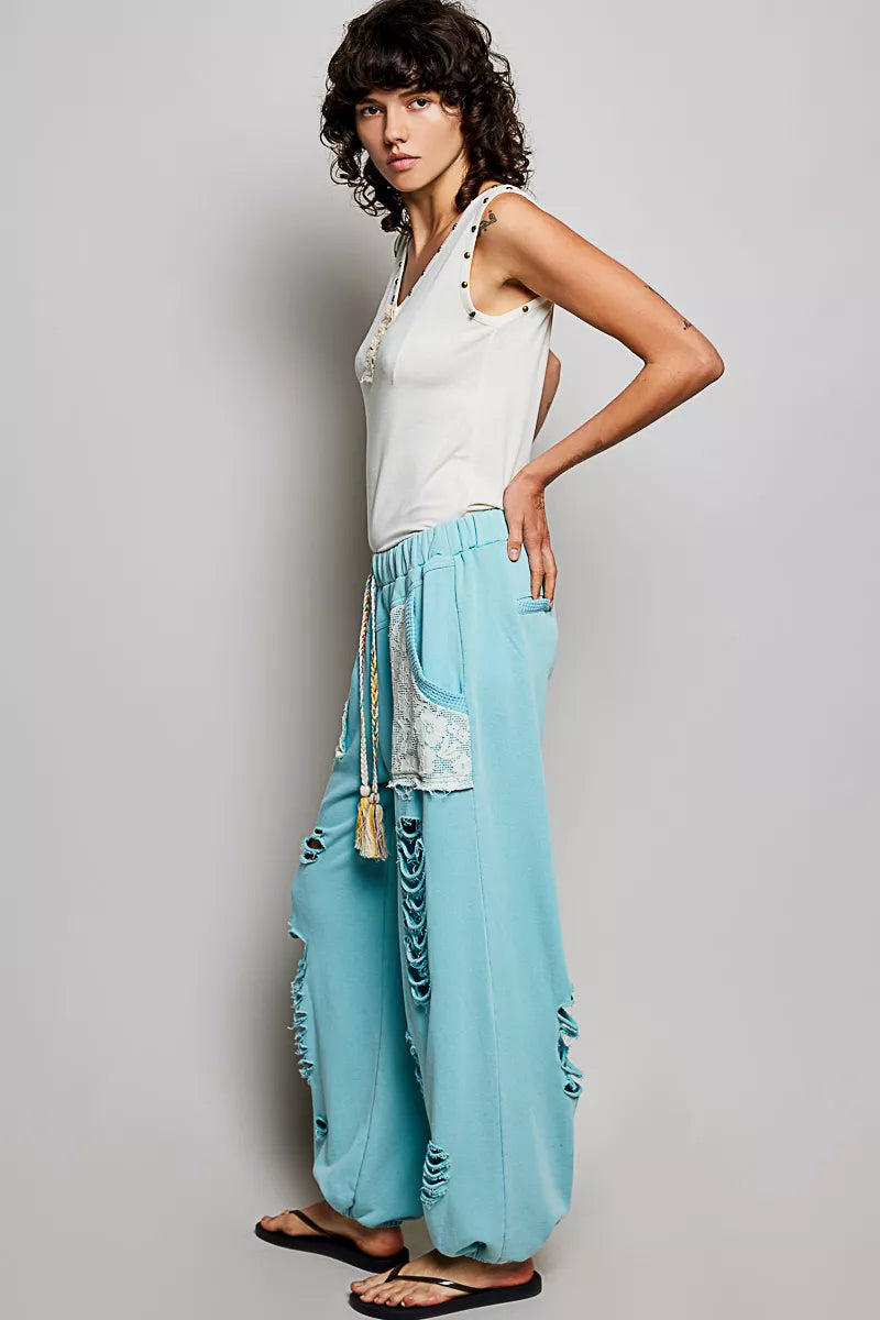 POL Studded Trim Button-Front Ruffle Detail Tank