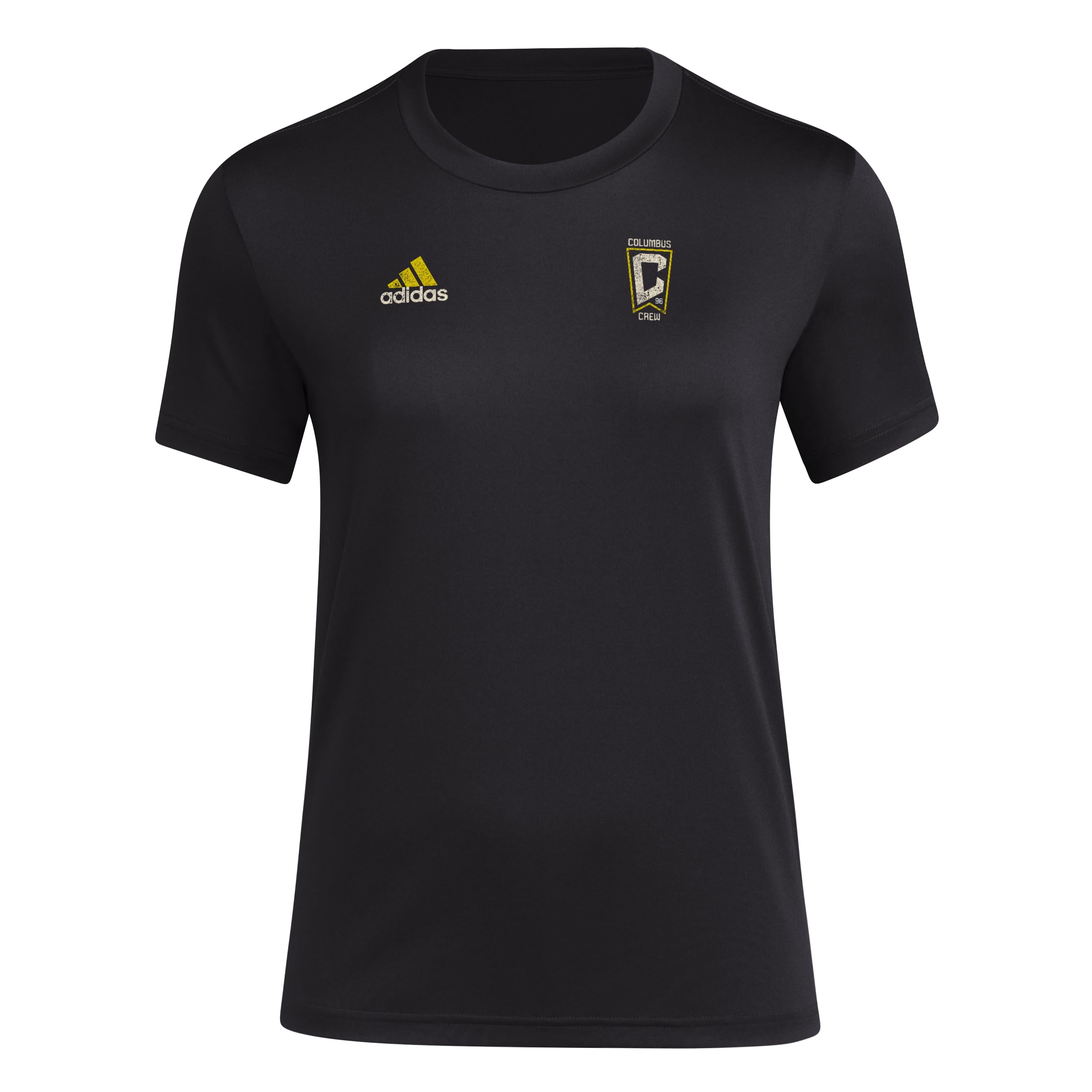 adidas Womens Size Short Sleeve Pre-Game T-Shirt Black/Columbus Crew Small Tall