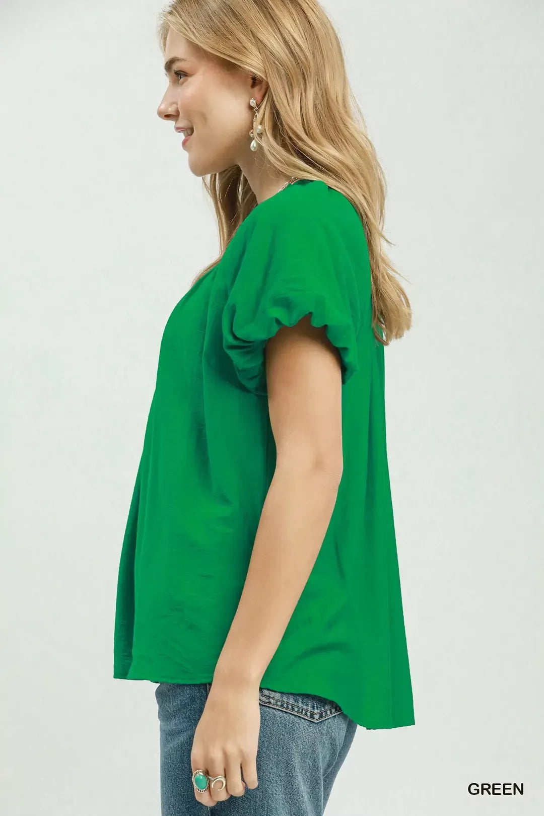 Umgee Gathered V-Neck Top