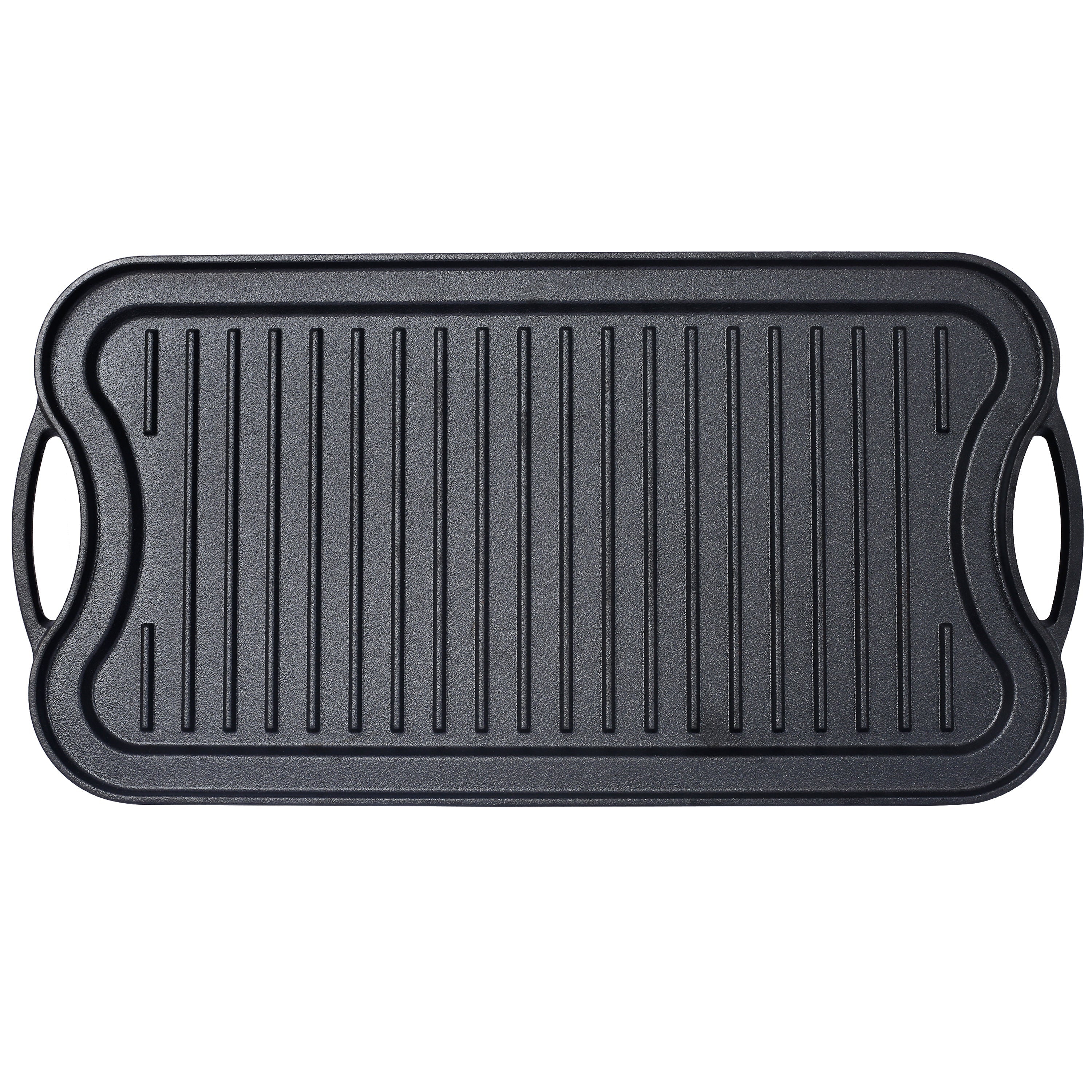 Pre-Seasoned Cast Iron Reversible Rectangular Grill/Griddle, Black,20inch x 10inch