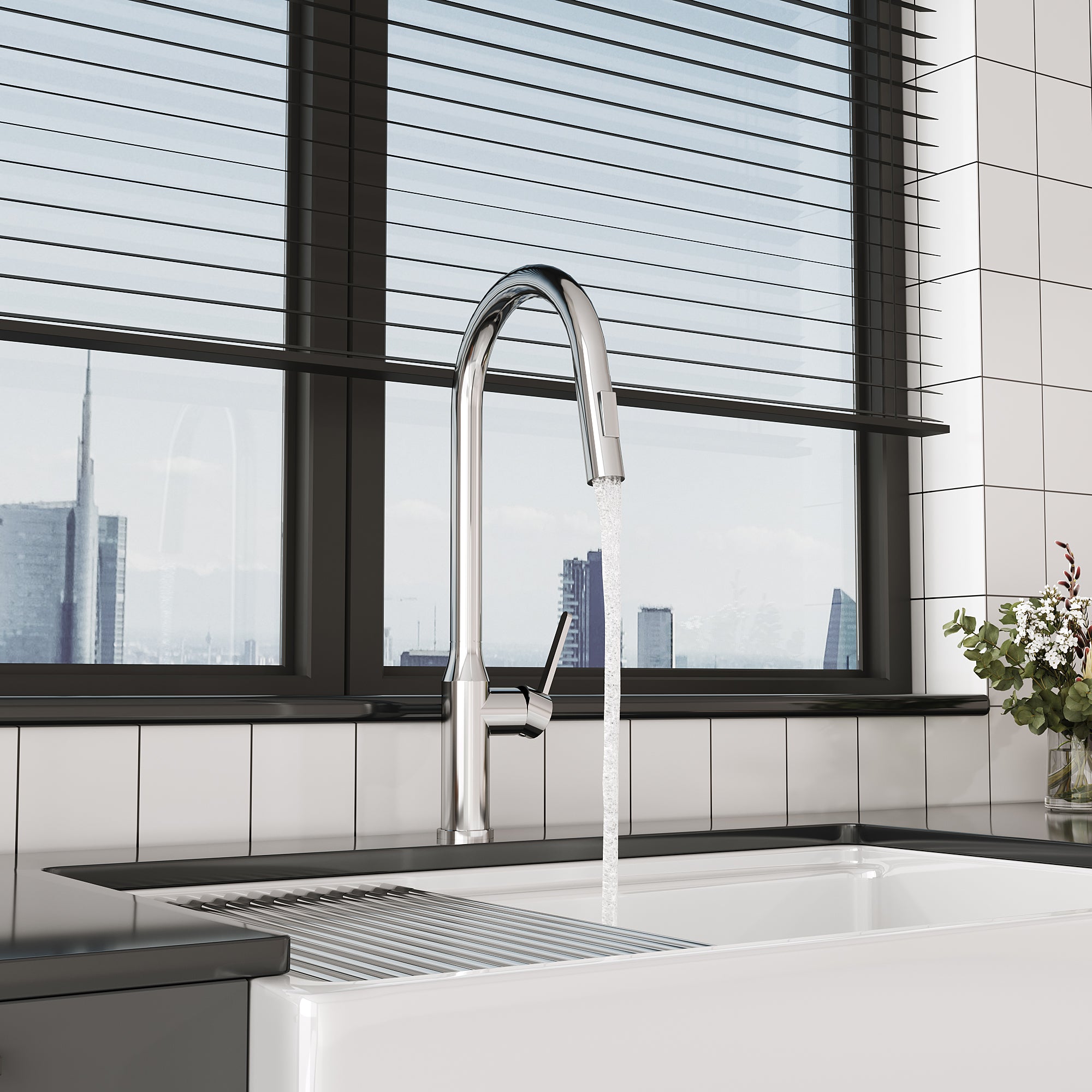 Bothwa Home 18.83' CUPC Certified Pull-down Kitchen Faucet (Brushed Nickel Finish)