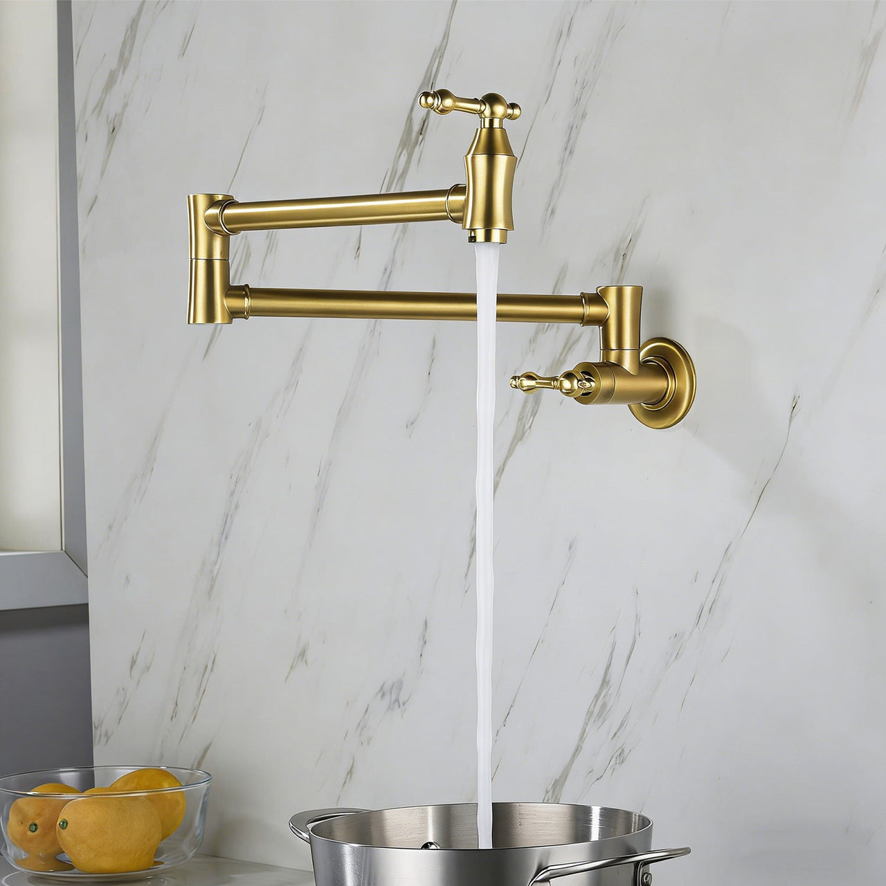 Wall Mount Folding Kitchen Pot Filler Faucet