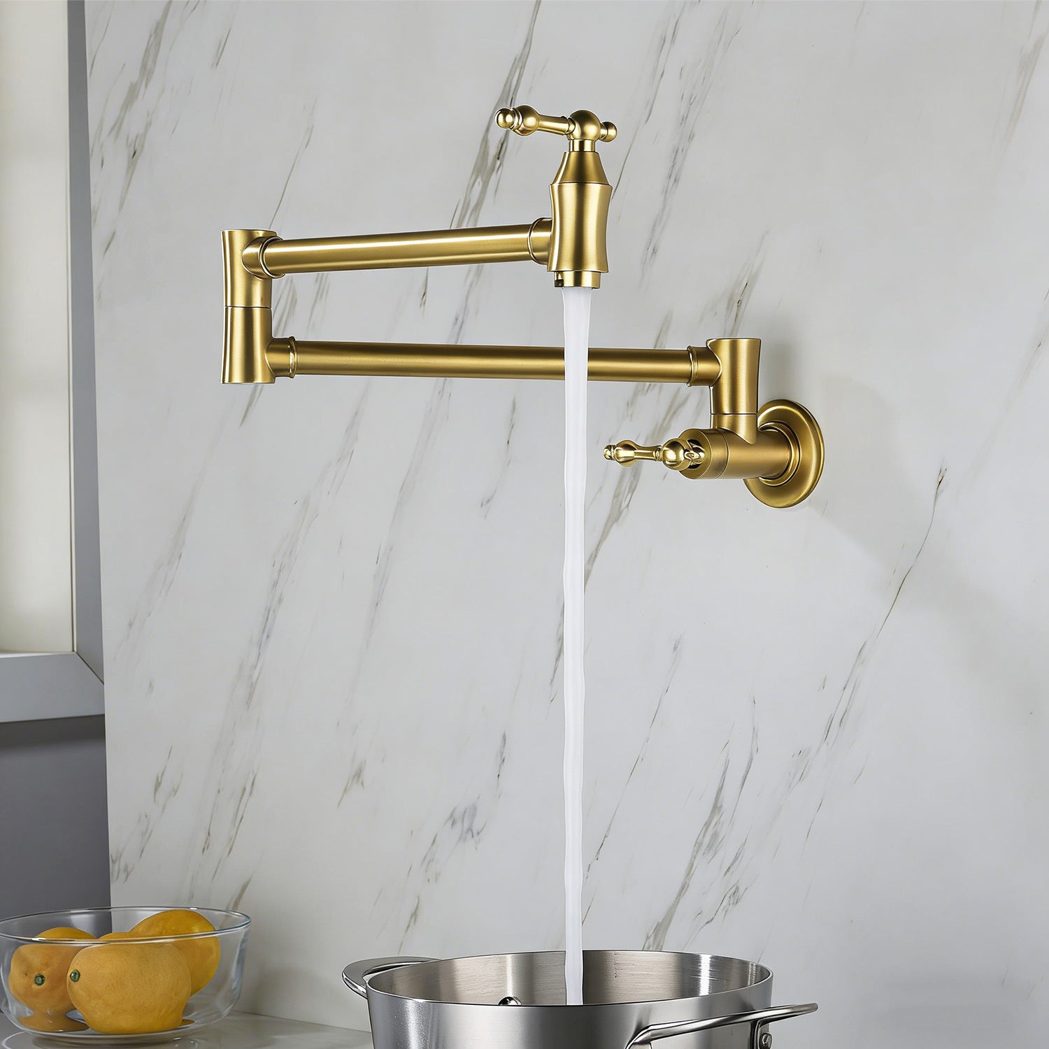 Wall Mount Folding Kitchen Pot Filler Faucet