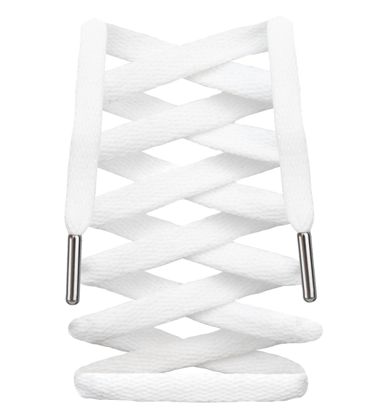 LitLaces - Premium Flat Cotton Shoe Laces Replacement for Air Jordan Nike Dunk Air Force 1 Converse & Casual Shoes (White/Silver 72