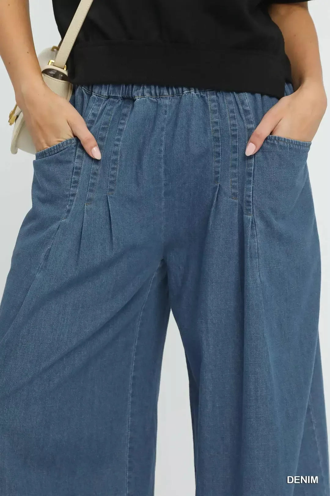 Umgee Stone Washed Wide Leg Pants