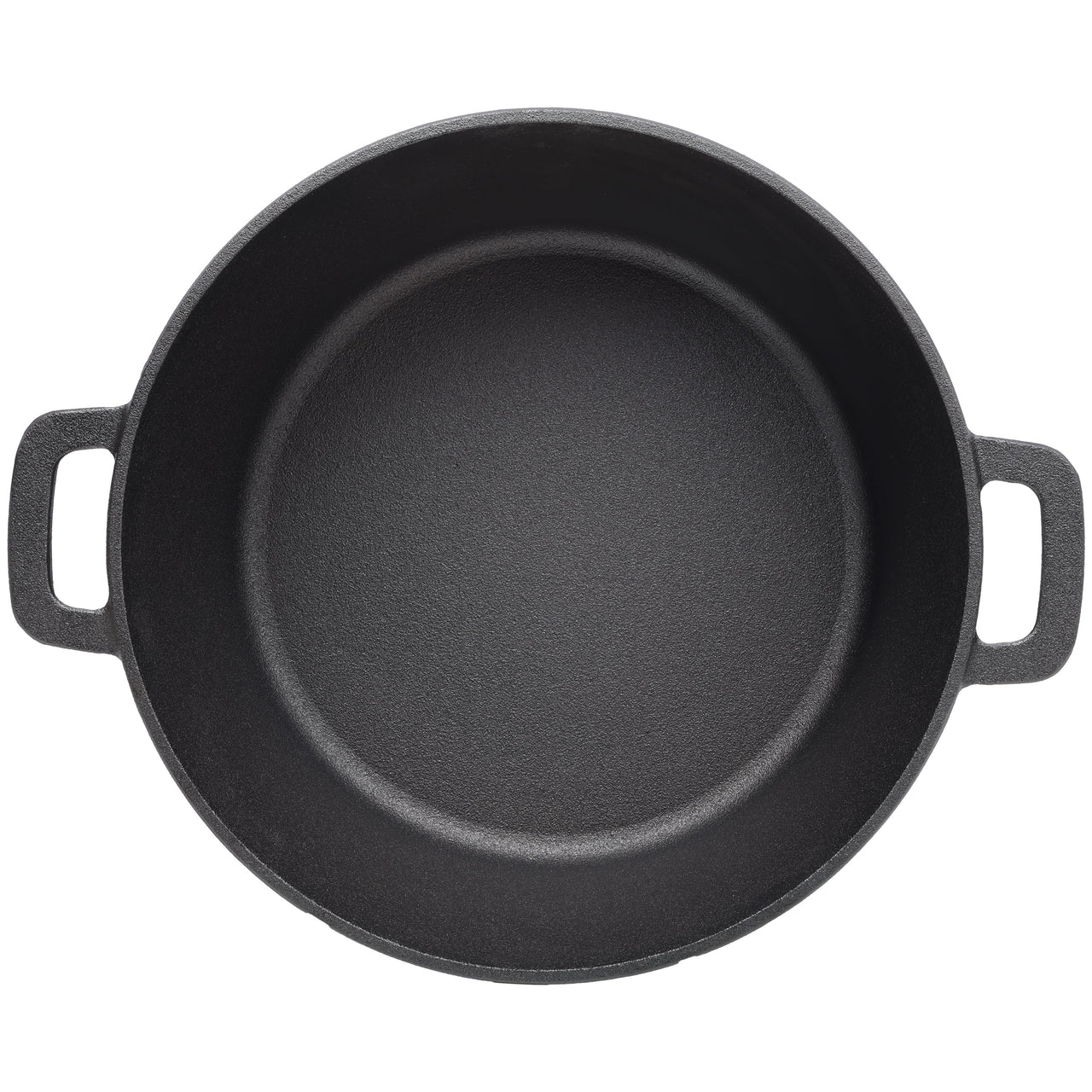 2 in 1 Pre-Seasoned Cast Iron Dutch Oven With Dual Handles, Outdoor Camping Deep Pot for Camping Fireplace Cooking BBQ Baking Campfire, 5 Quart.With 2pcs Silicone Handel Covers.