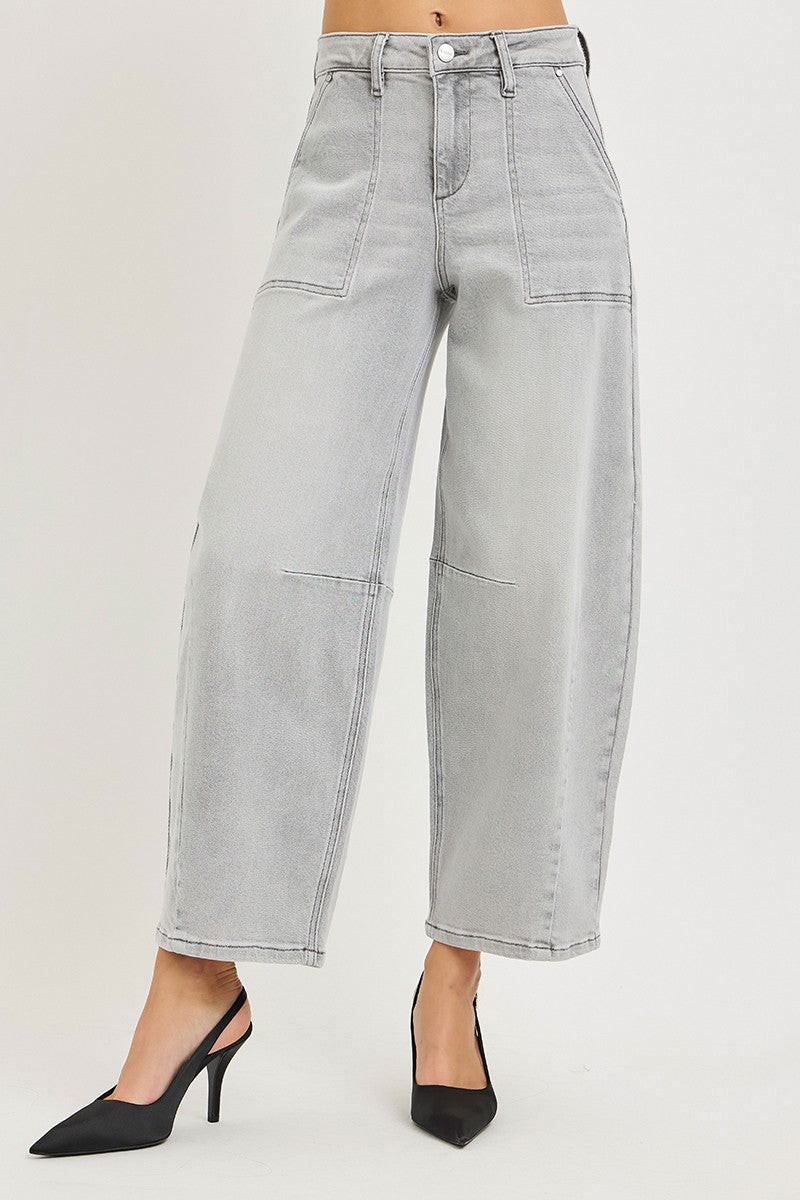 RISEN Slouchy Cropped Barrel Jeans