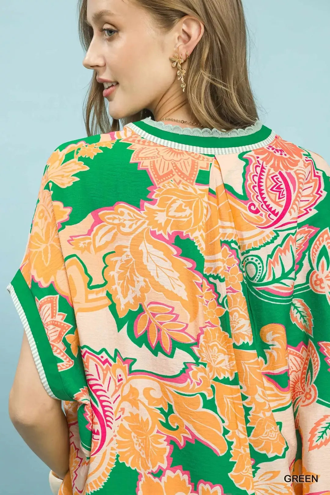 Umgee Abstract Print Oversized Top