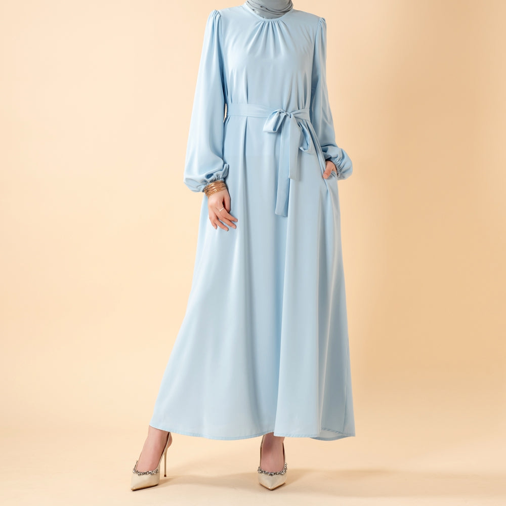 Candy Color Pleated Abaya | Must-have Essential Basic Dress (MA142)