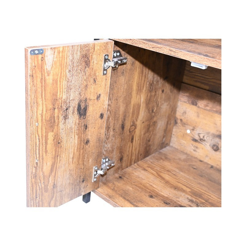 Rustic Brown Wooden Cat Litter Box Enclosure, Spacious Hidden Cat Litter Box with Scratching Mat Furniture for Bedroom, Bathroom, Living Room-31.9'x17.7'x31.4', 61 lbs