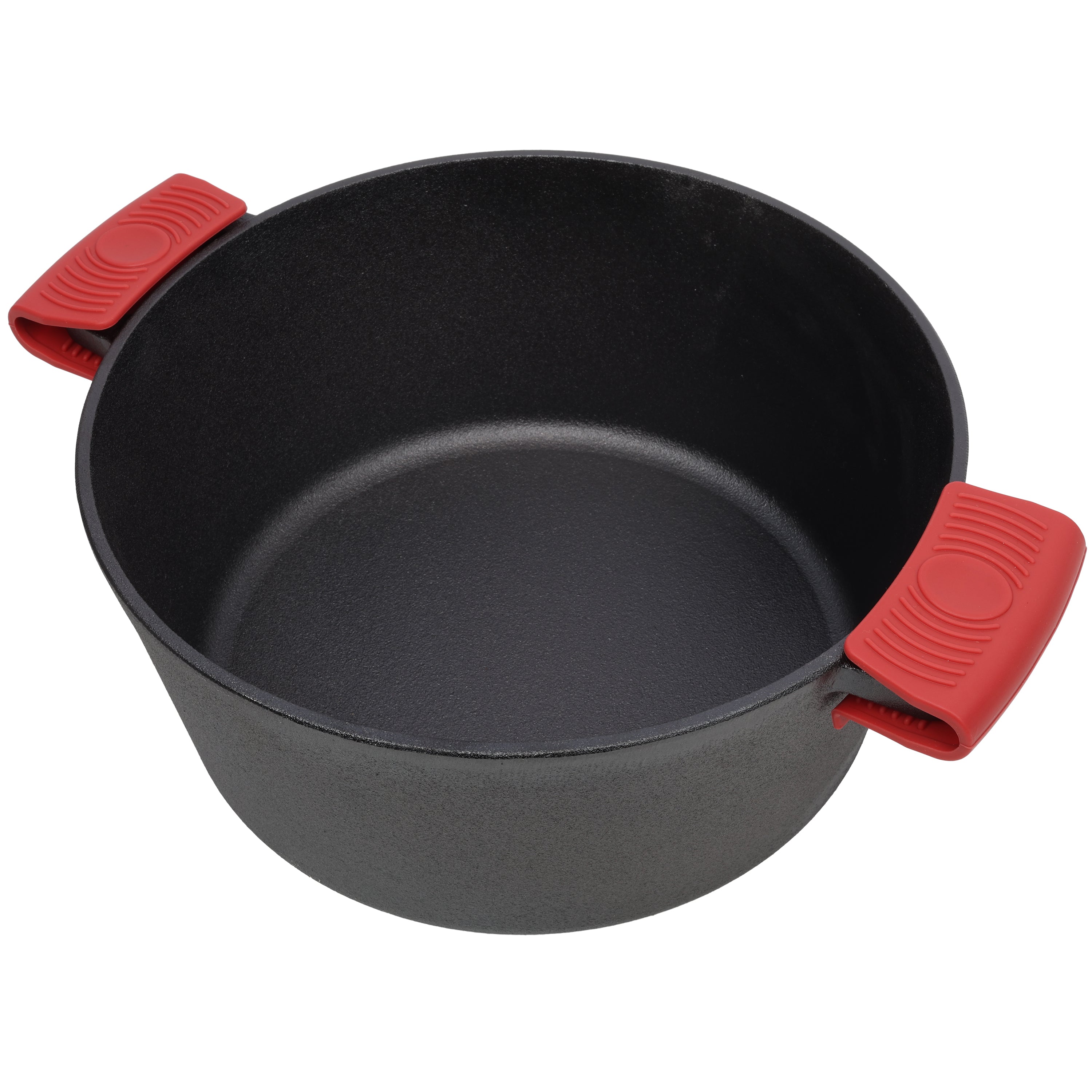 3 in 1 Pre-Seasoned Cast Iron Dutch Oven, Outdoor Camping Deep Pot, 5 Quart. Cover As A Skillet with Ribbed Bottom Design. With 2pcs Silicone Handel Covers, 1PC Lid Lifter.