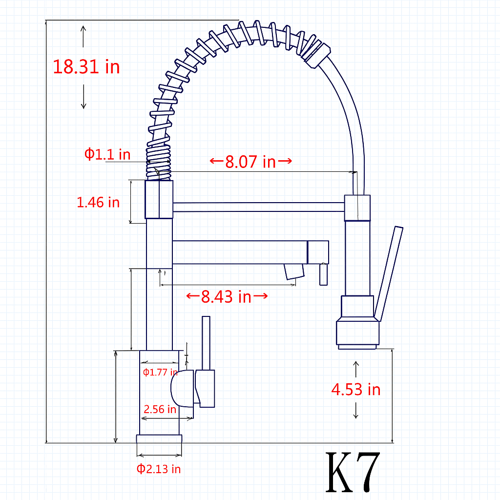Kitchen Faucet with Pull Down Sprayer, Touch On Single Handle 2- Function Stainless Steel Spring Neck, Single Hole Installation for Residential, Commercial, RV, Bar & More, Brushed Nickel