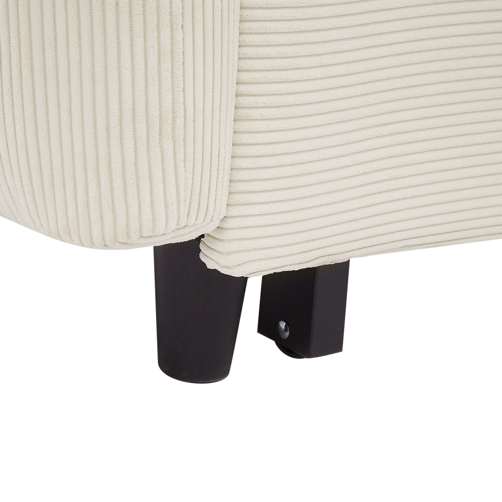 Modern Convertible Pull-out Sofa Bed with USB Ports and Pillows, Beige Corduroy, 57.48 inches