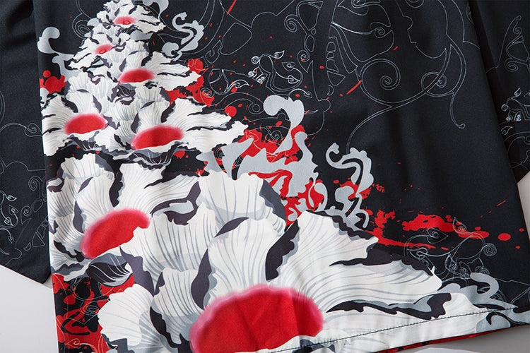 YC6032 Red Flowers Kimono