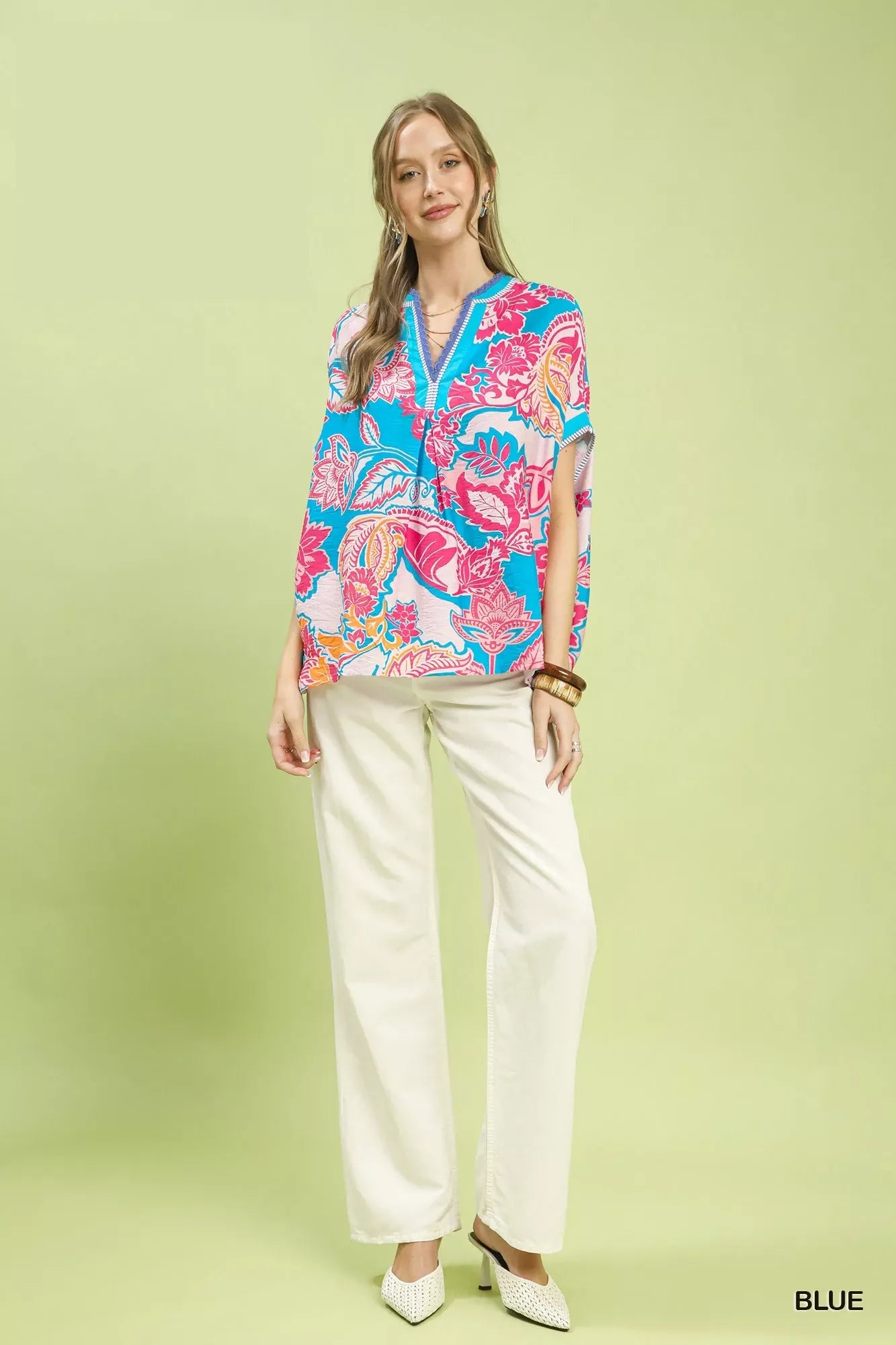 Umgee Abstract Print Oversized Top