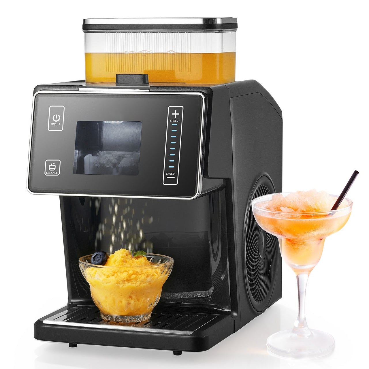 Snowflake Ice Machine, 44LBS/24H Snowflake Ice Maker, Ice-Shaver Machine with Stainless Steel Blade, Electric Snow Cone Maker with 0.2 Gal Tank, 60S Fast Pre-Cooling, for Home & Small Gatherings
