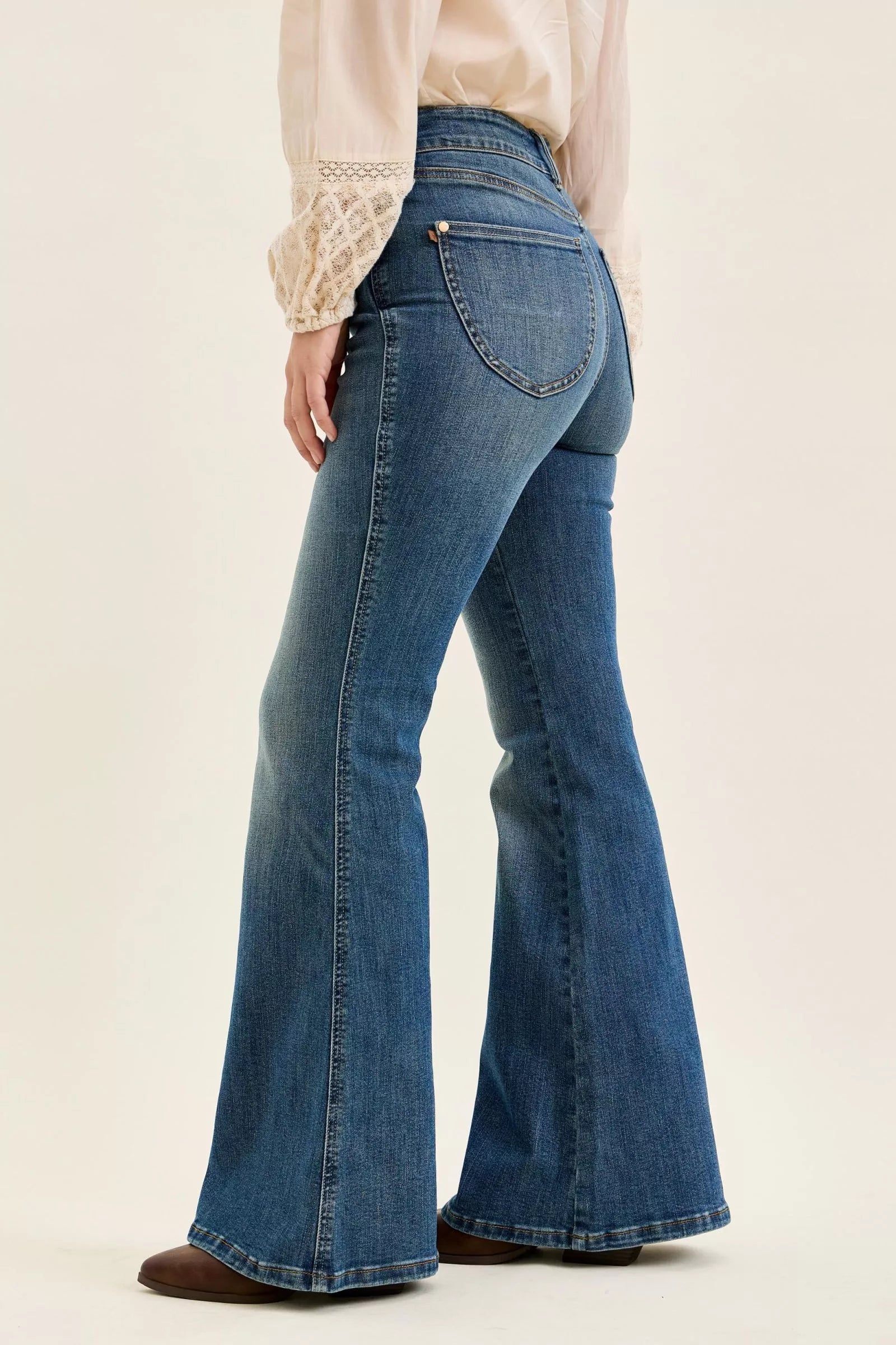 Judy Blue High Waist Double Button Tummy Control Flare Jeans