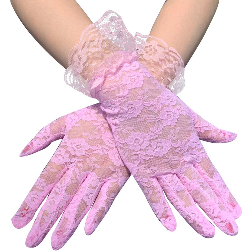 Lace lace short sun protection gloves
