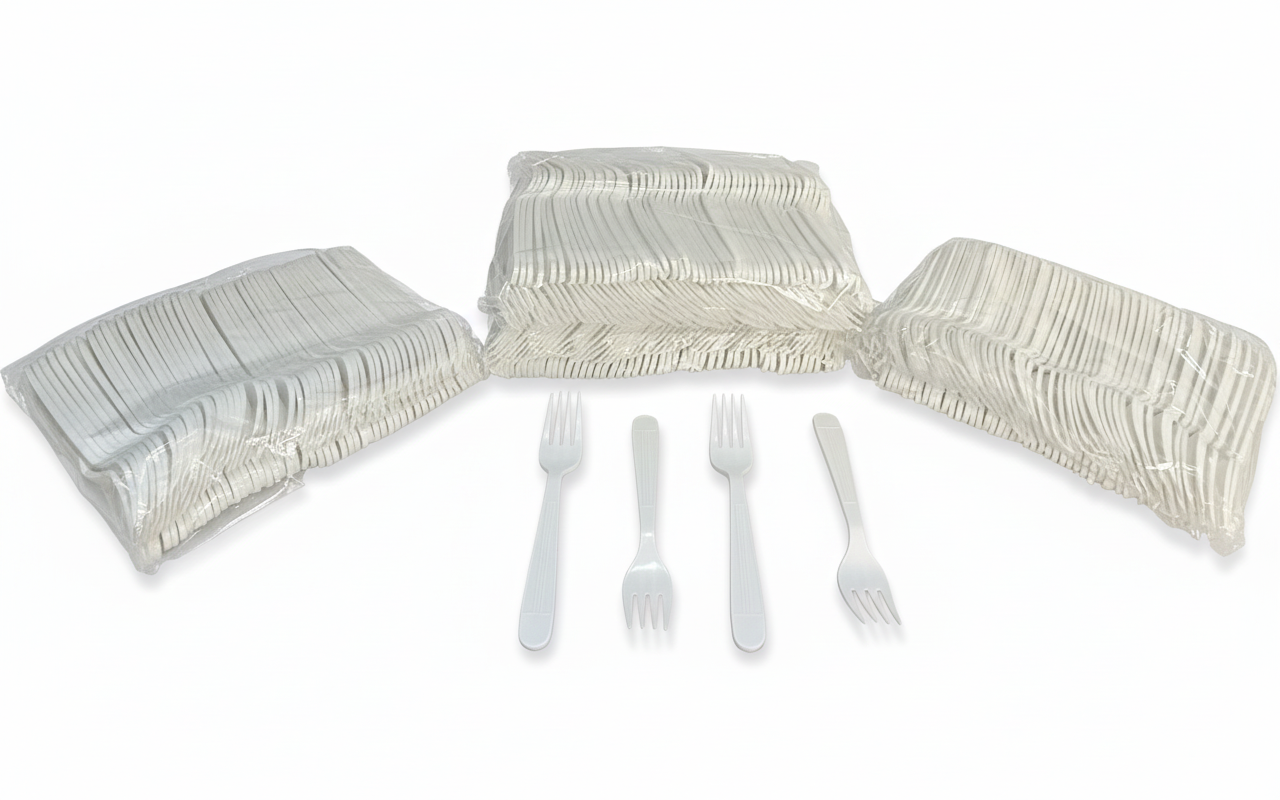 Royalty White X-Heavy Weight PP Fork, 10 Sleeves of 100 Forks (1000/cs)