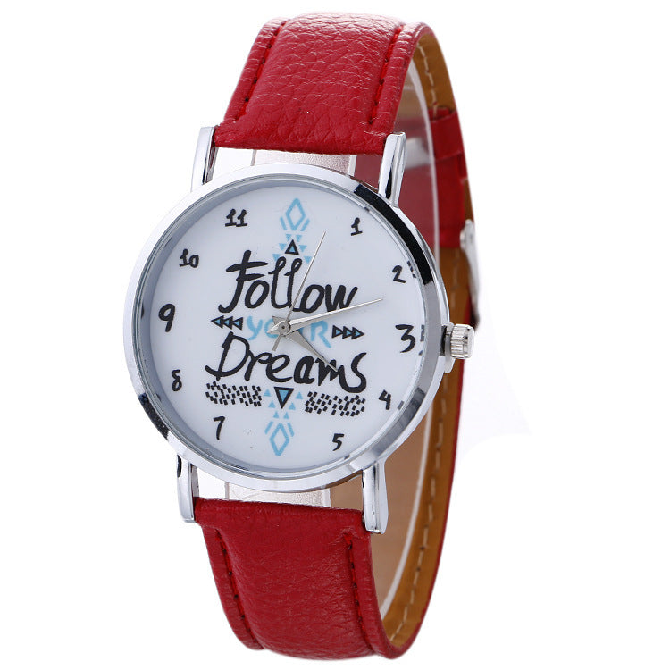 English pattern watch fashion ladies belt watch quartz watch