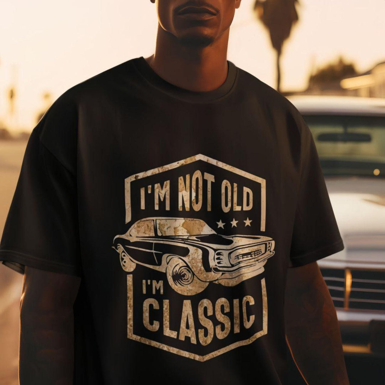 New 2025 Men's Printed T-Shirt - Black 100% Cotton Premium Tee, Durable Short-Sleeve Top