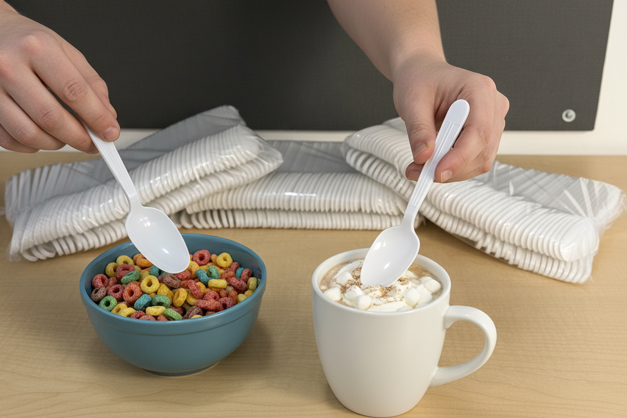 Royalty White X-Heavy Weight PP Tea Spoon, 10 Sleeves of 100 Tea Spoons (1000/cs)