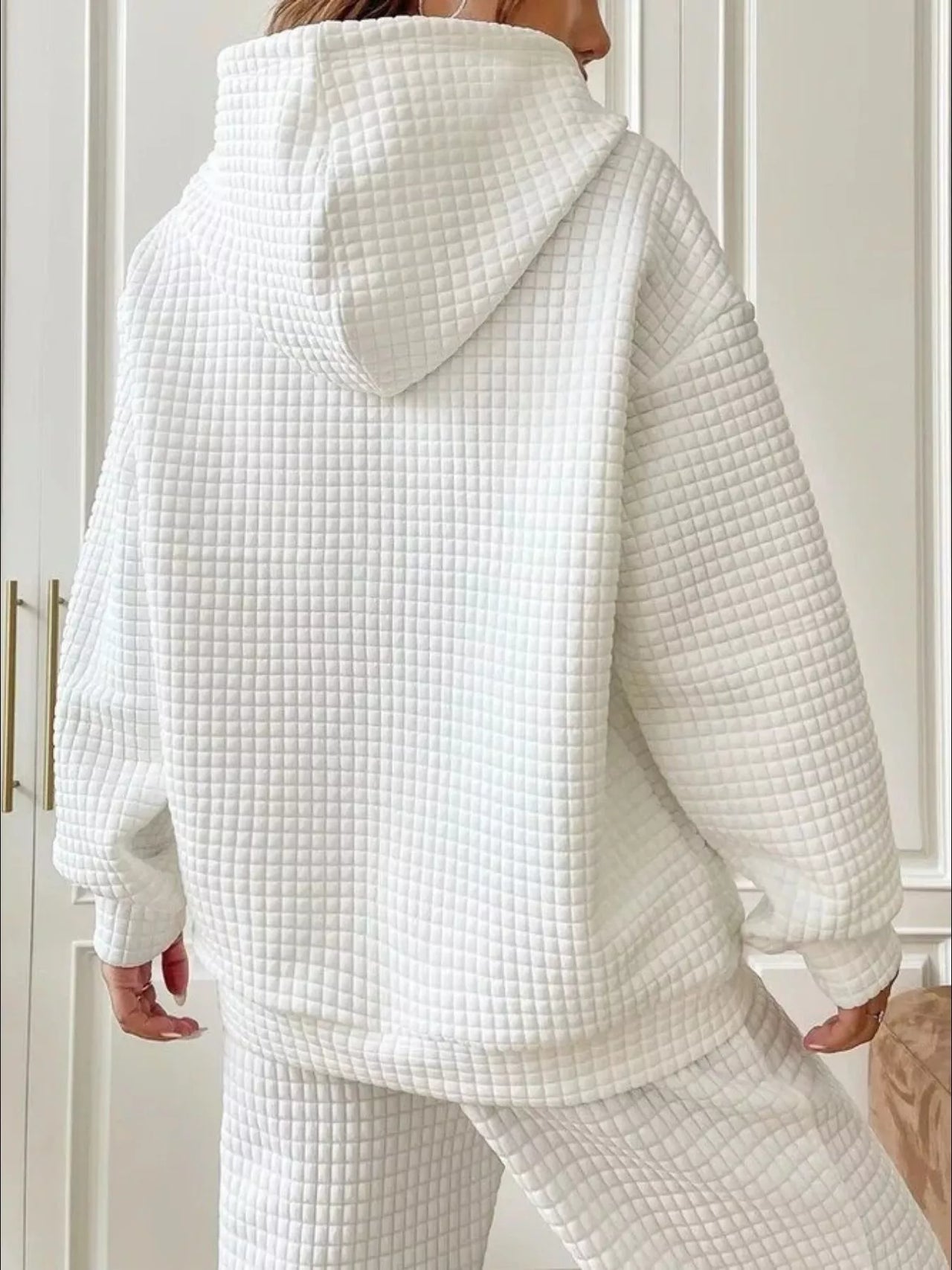 Full Size Textured Kangaroo Pocket Hoodie Plus Size