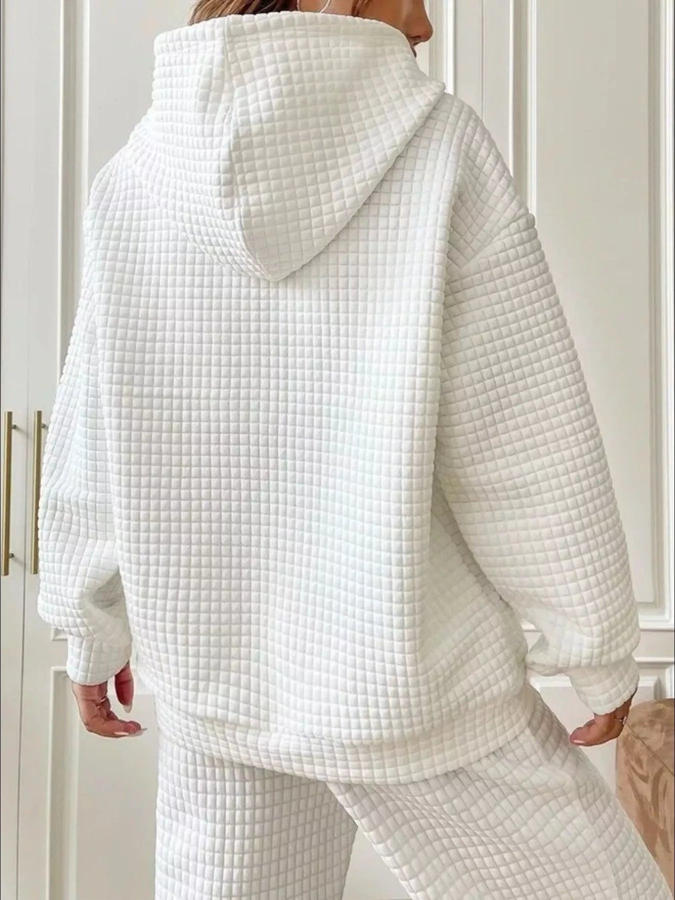 Full Size Textured Kangaroo Pocket Hoodie Plus Size