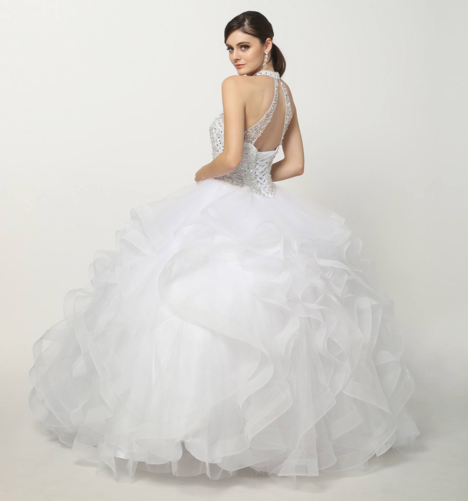 Juliet 1420 Crystal Beading Layered Tulle Skirt Quinceanera Dress