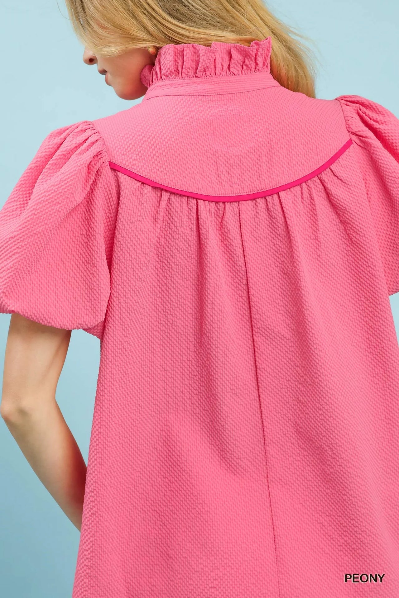 Umgee Textured Puff Sleeve Blouse