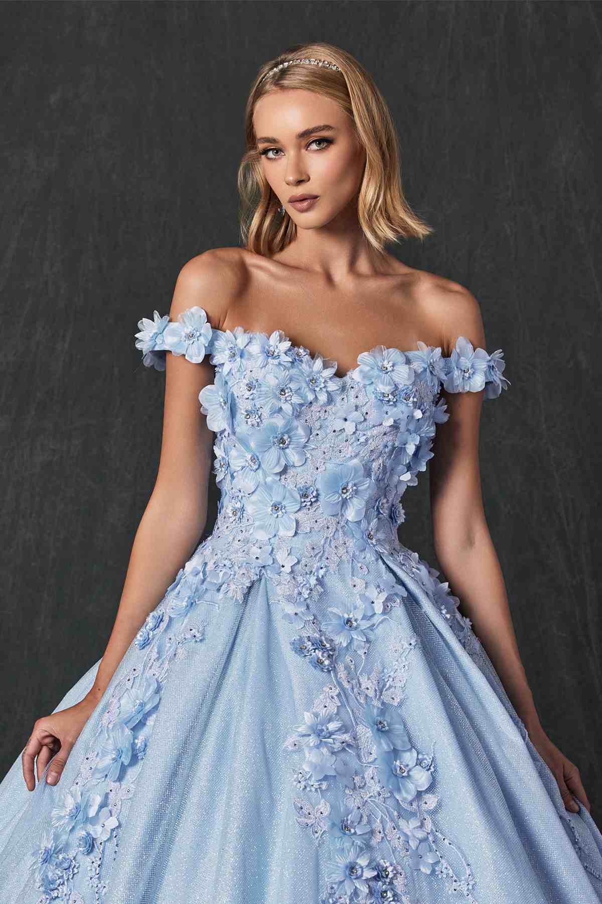 Juliet 1433 Dress Quinceanera Ball Gown 3D Floral Embroidered