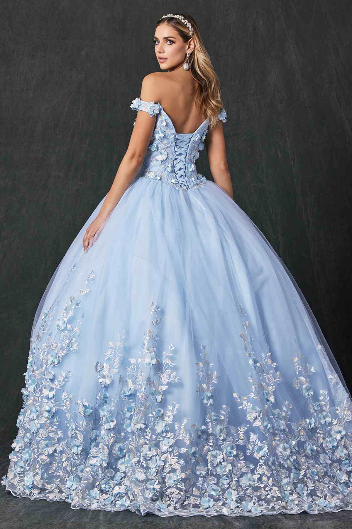 Juliet 1434 Dress Quinceanera Ball Gown 3D Floral Embroidered