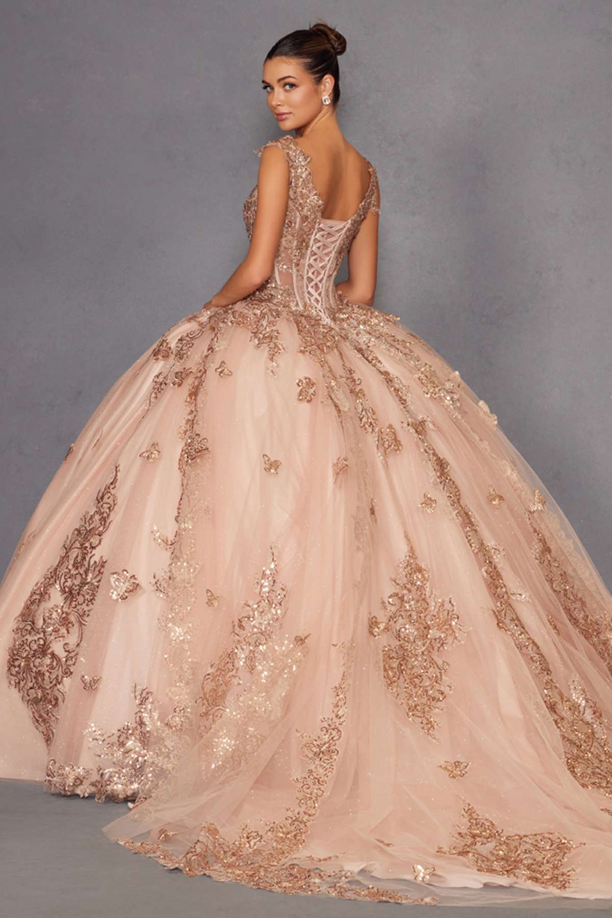 Juliet JT1485J Off the Shoulder Cinderella Quinceanera Ball Gown