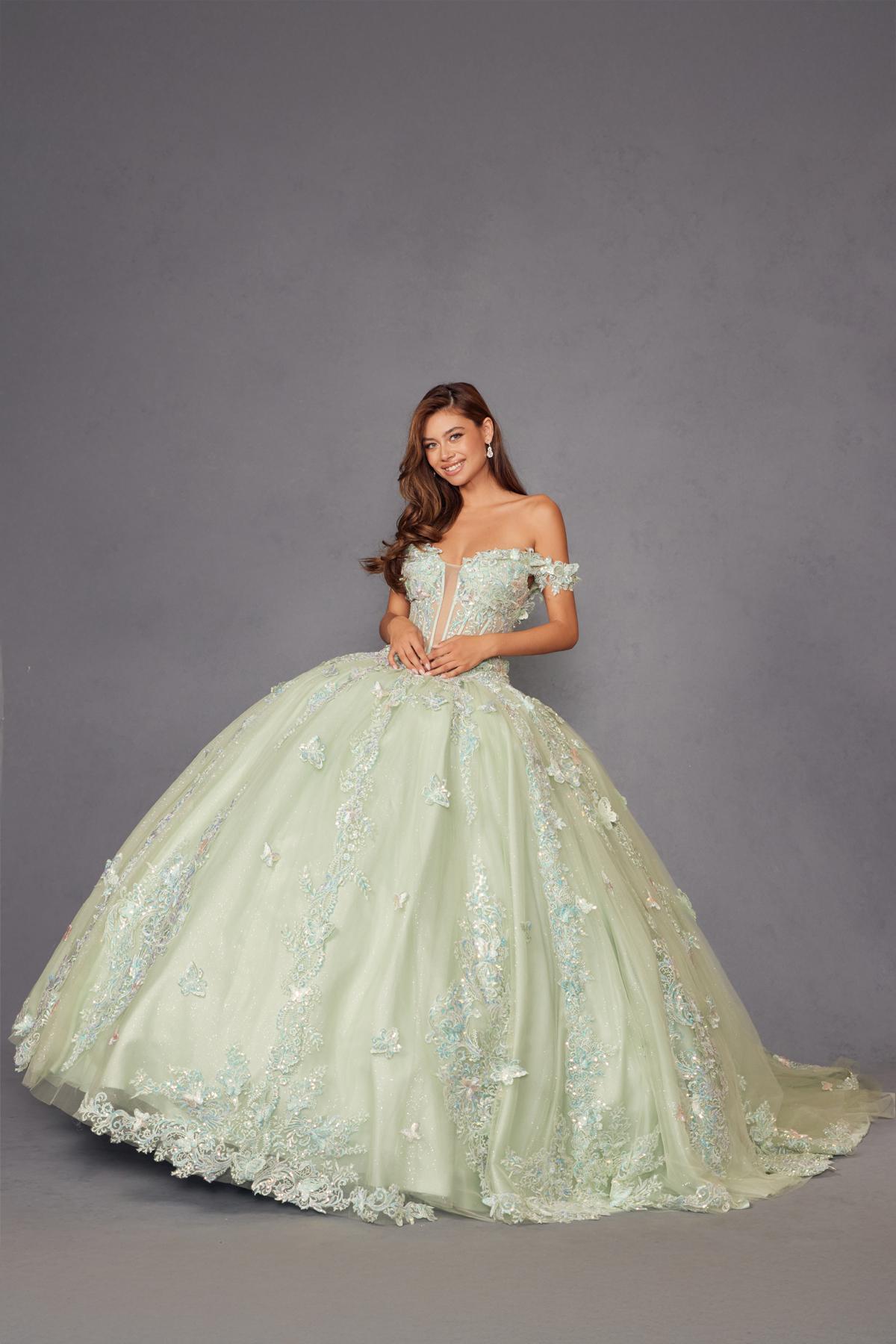 Juliet JT1485J Off the Shoulder Cinderella Quinceanera Ball Gown