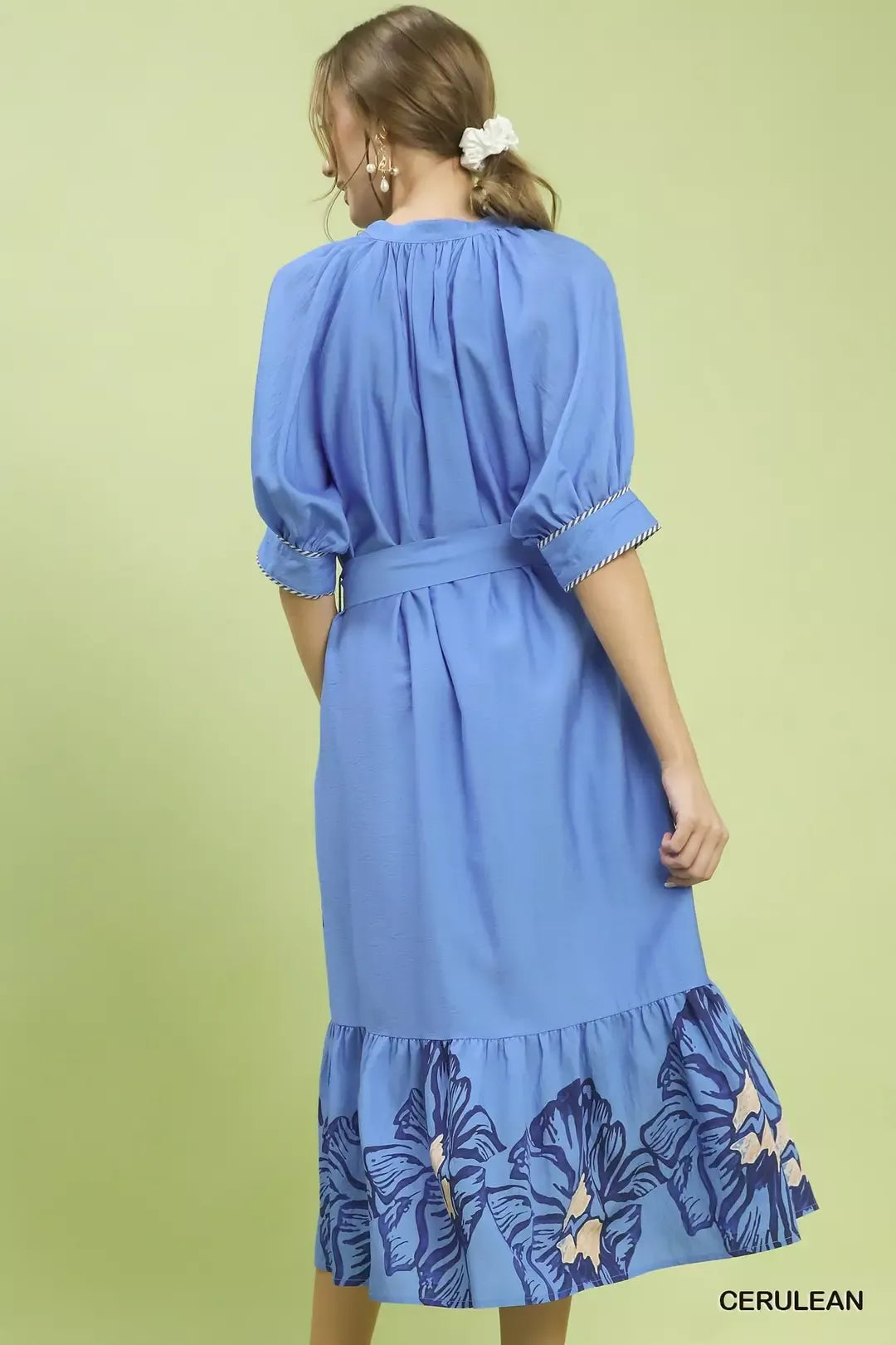 Umgee Floral Belted Midi Dress