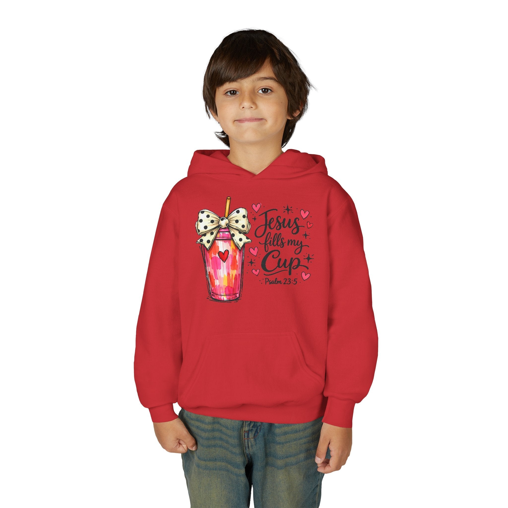 Jesus Fills My Cup Hoodie | Psalm 23 Christian Faith Kids
