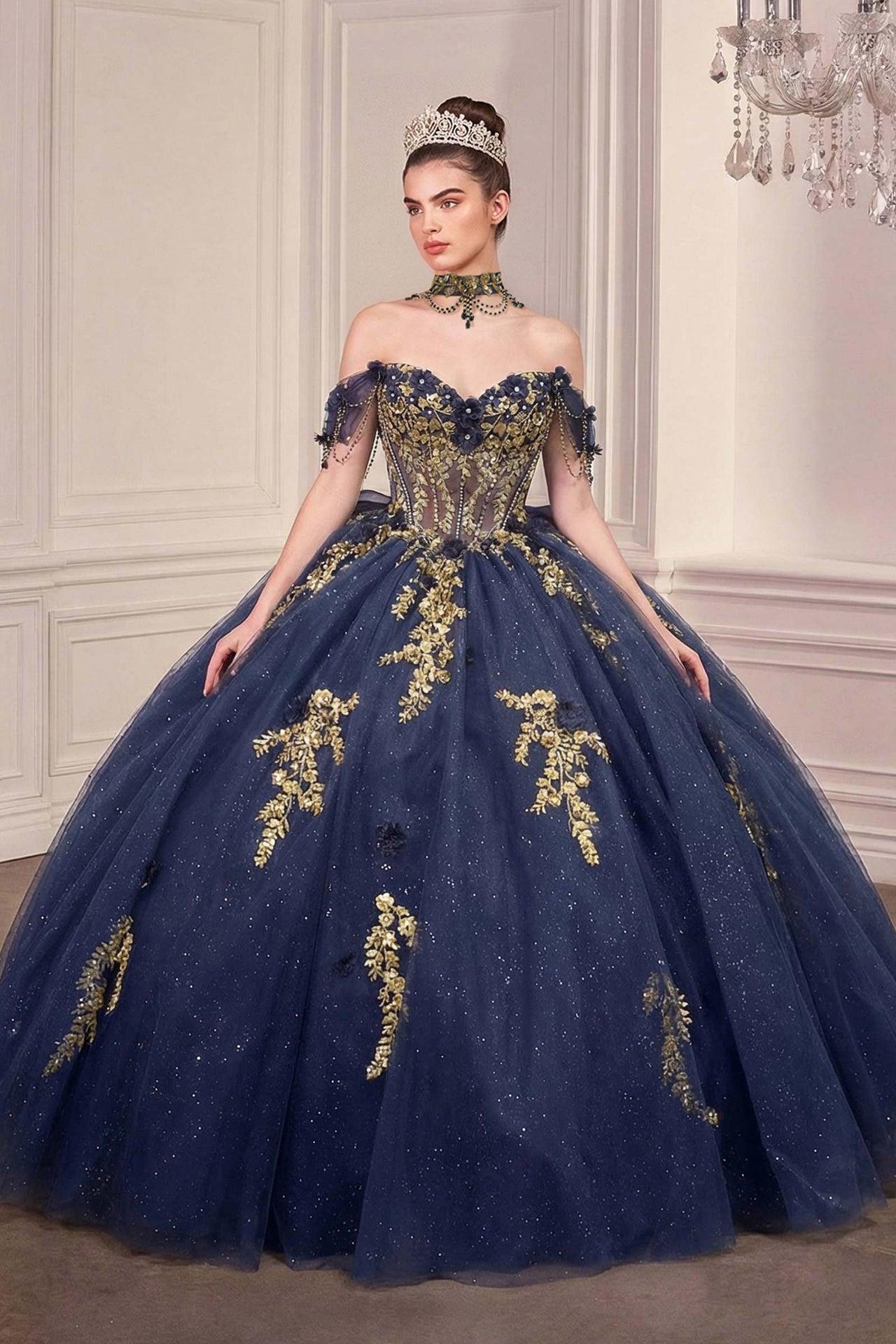 Ladivine 15728 Off Shoulder Quinceanera Ball Gown