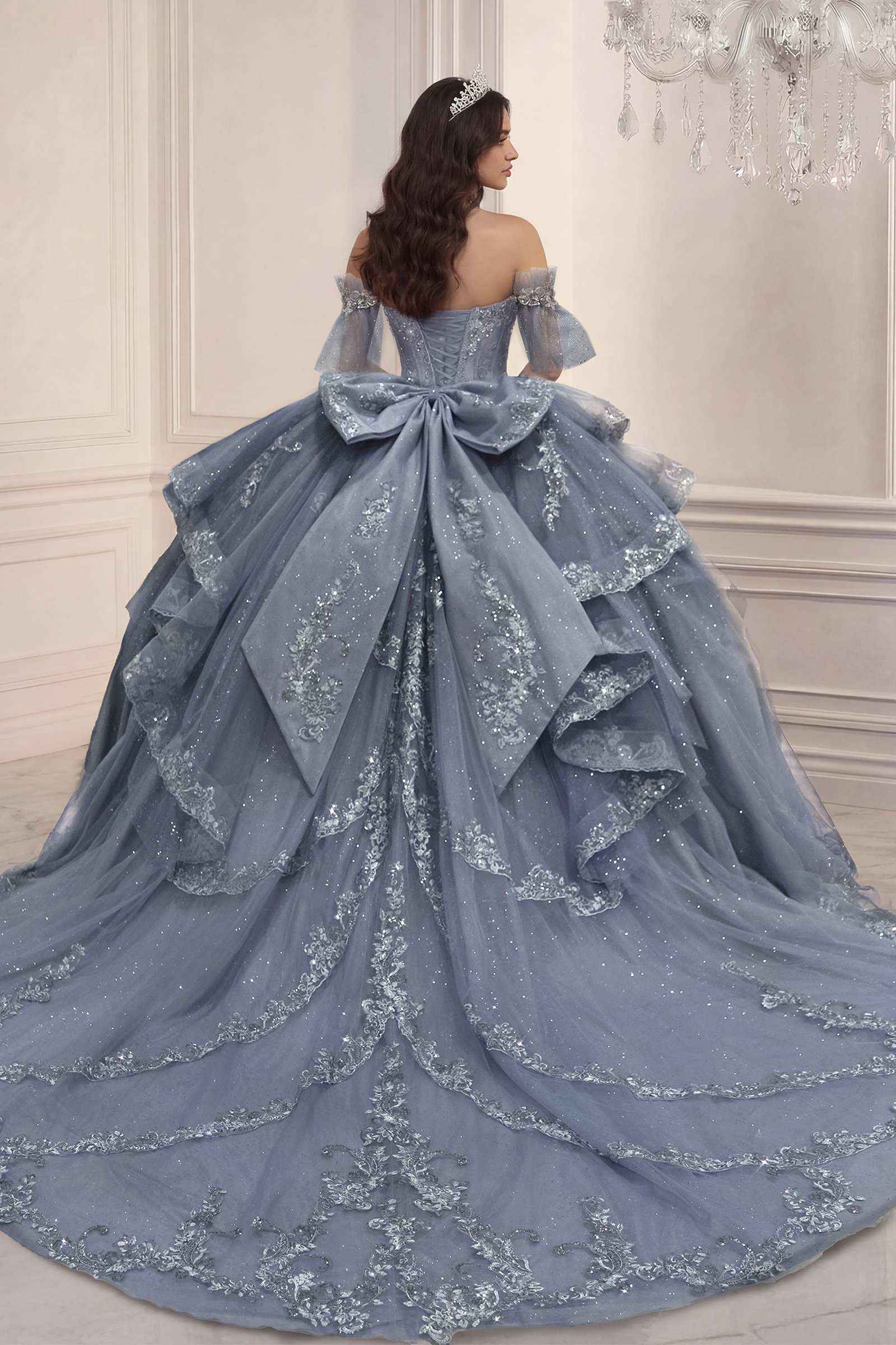 Ladivine 15741 Sweetheart Neckline Choker Strap Quinceanera Gown