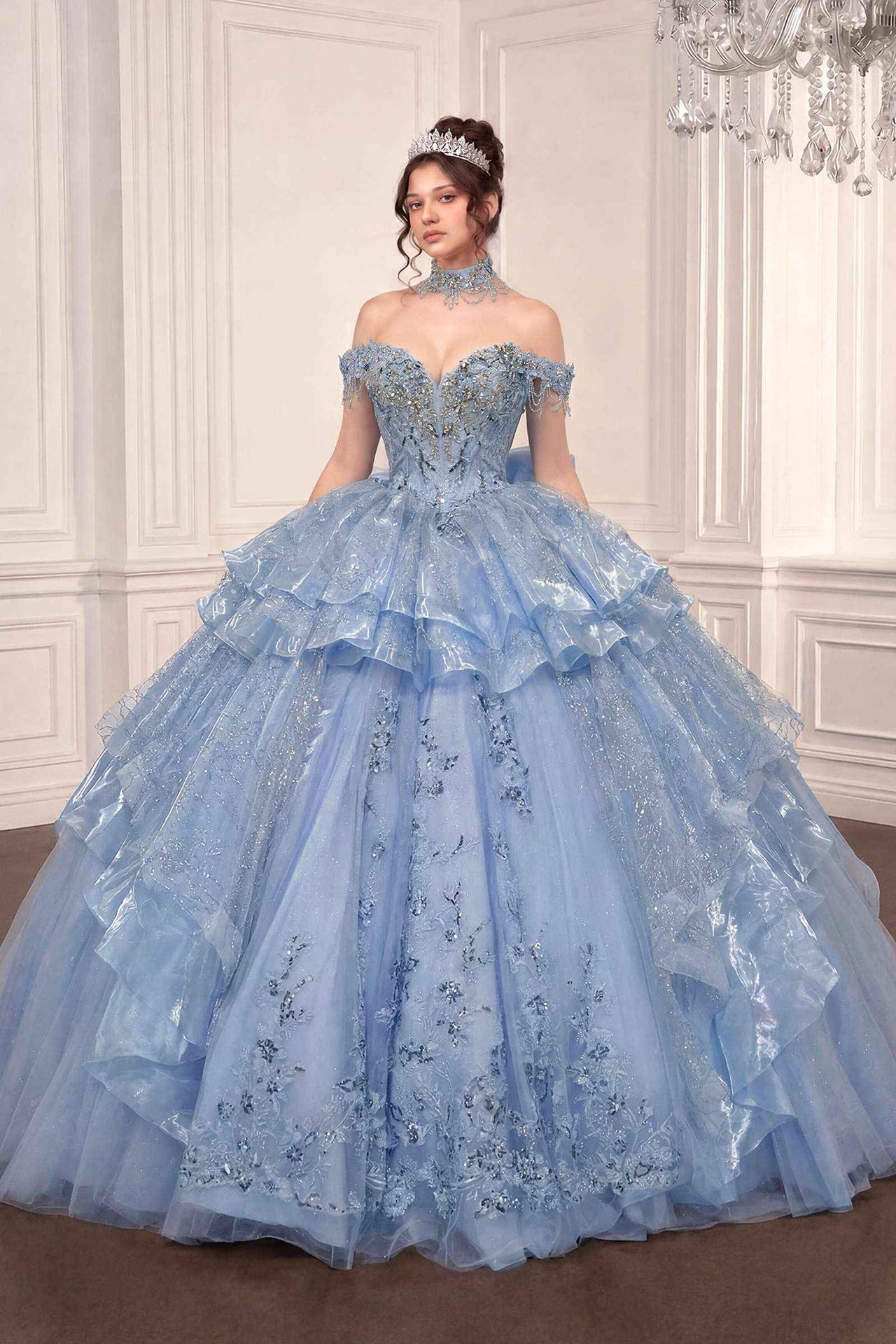 Ladivine 15742 Off the Shoulder Poofy Quinceanera Ball Gown