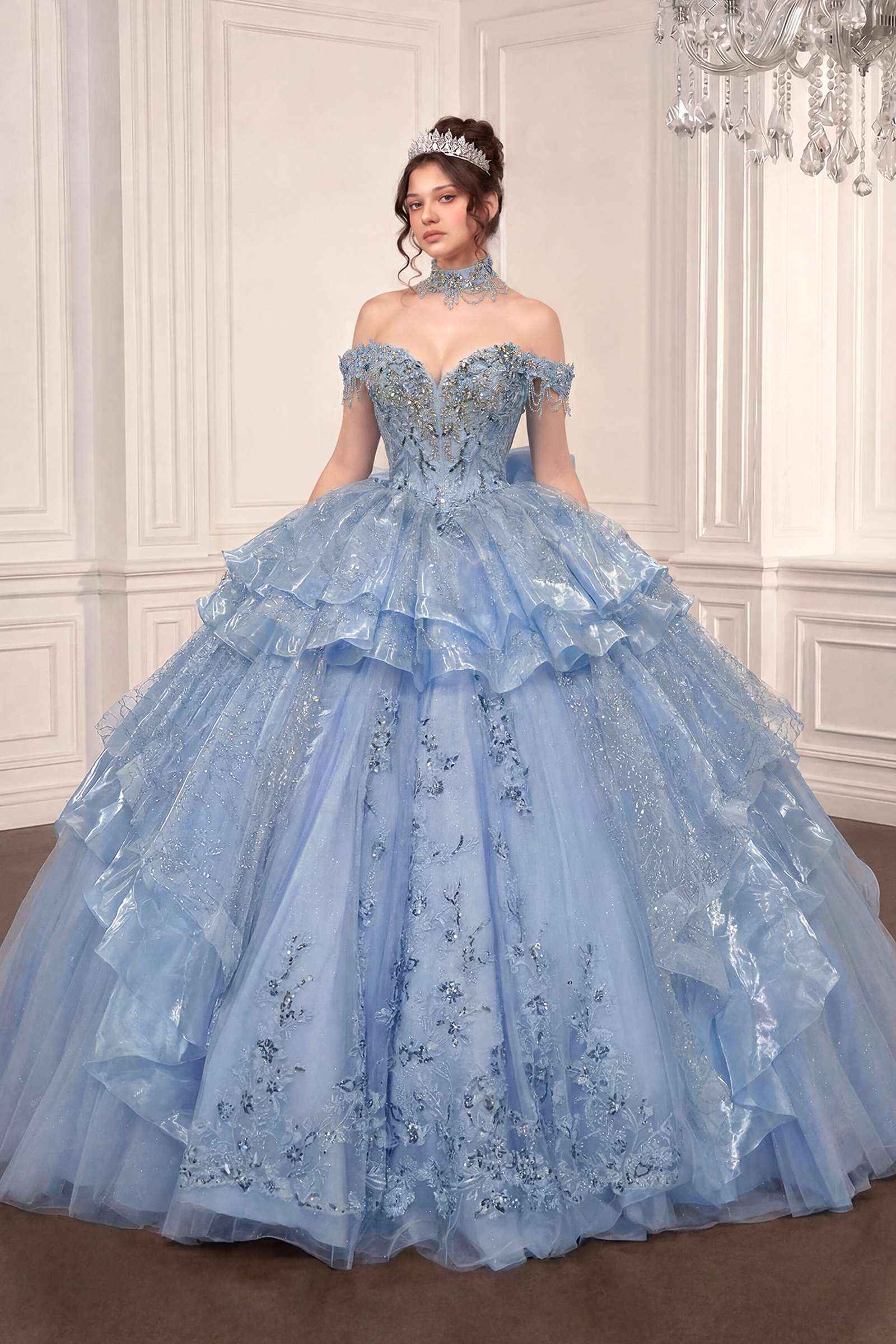 Ladivine 15742 Off the Shoulder Poofy Quinceanera Ball Gown