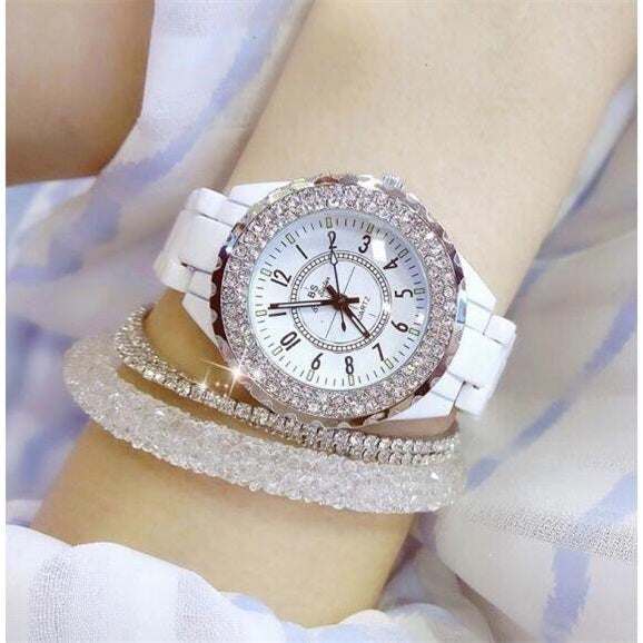 Mechanical Watch Ladies Automatic White Ceramic Student Female Watch (See size chart where applicable)