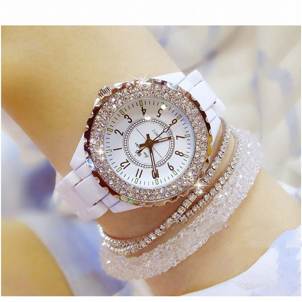 Mechanical Watch Ladies Automatic White Ceramic Student Female Watch (See size chart where applicable)