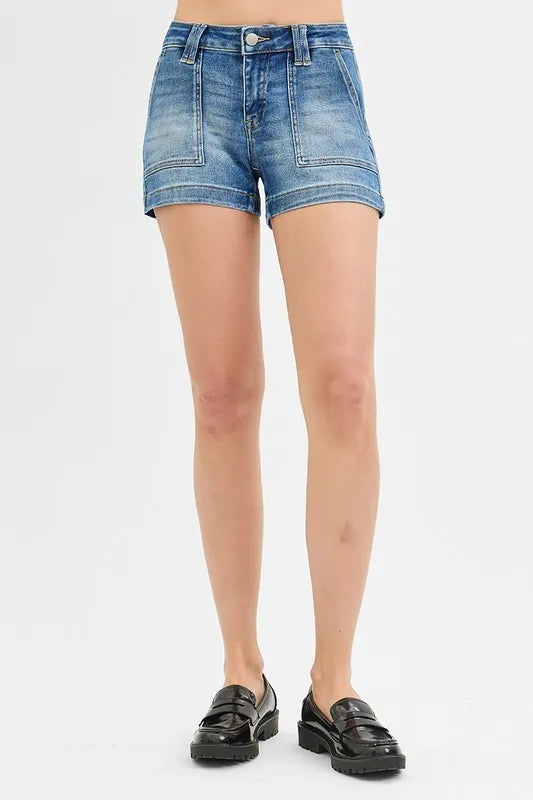 RISEN Low Rise Patched Pocket Shorts